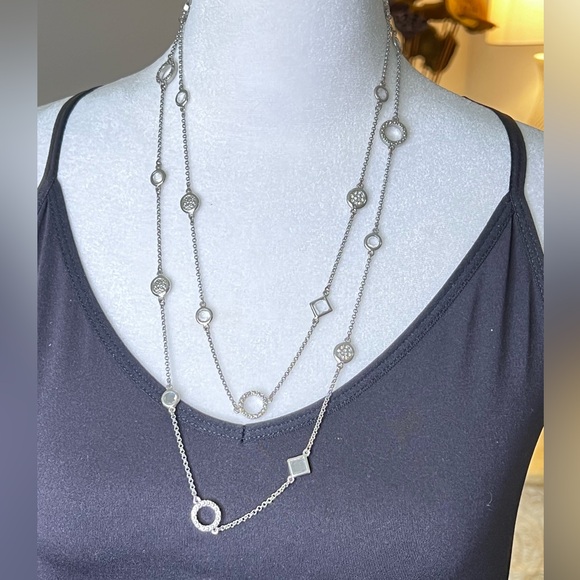 Lia Sophia Jewelry - Lia Sophia Sultry Cut Crystals & Silver Rings Long Necklace